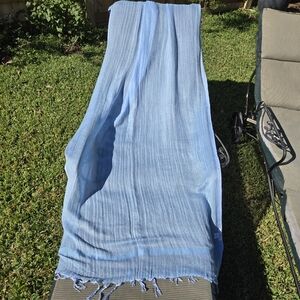 Love Quotes Large Light Blue Linen Blend Scarf 36x73"